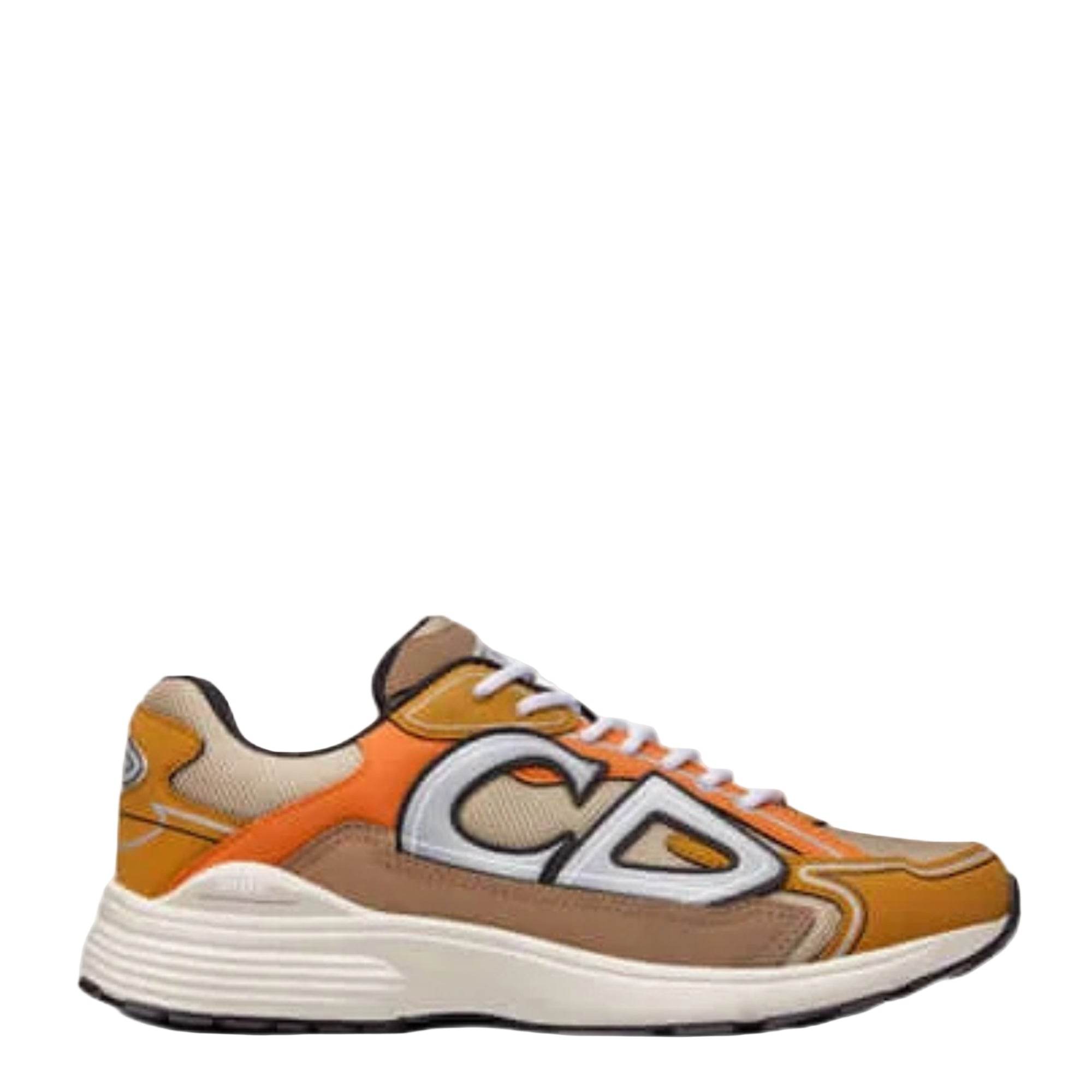 CD B30 Anthracite Brown/Orange Mesh & Technical Fabric Reflective Sneakers - Amoda