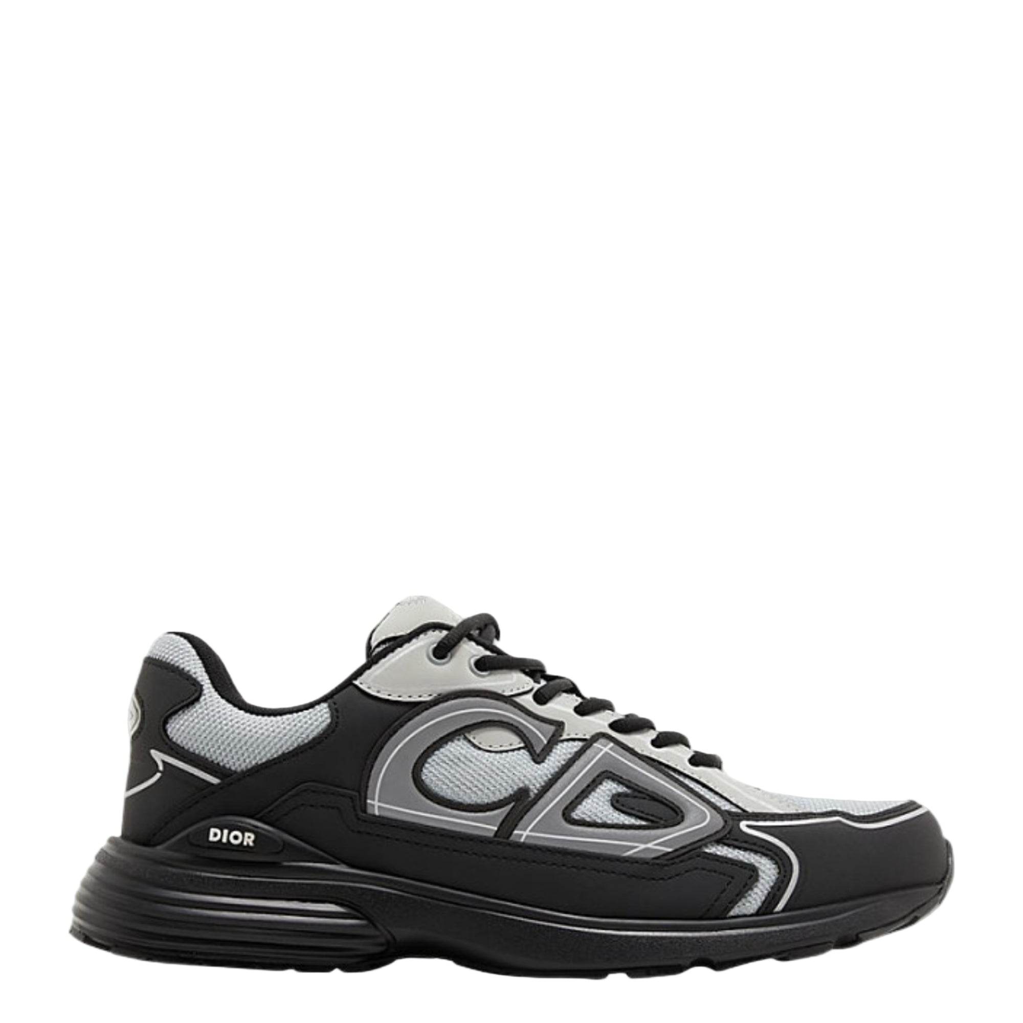 CD B30 Anthracite Black/White Mesh & Technical Fabric Reflective Sneakers - Amoda