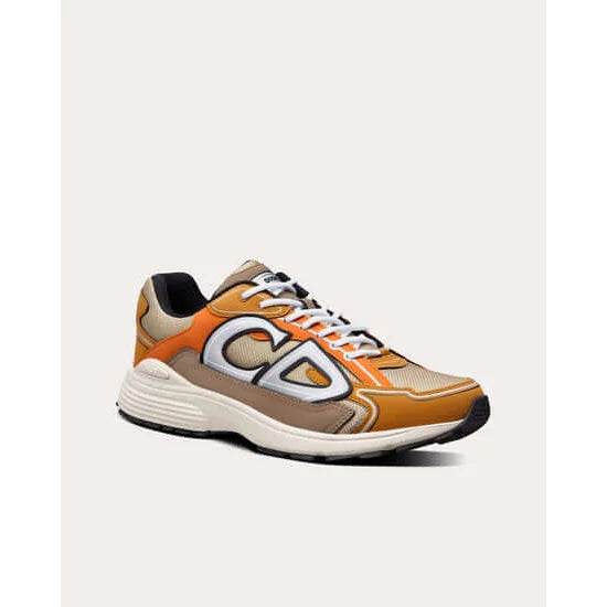 CD B30 Anthracite Brown/Orange Mesh & Technical Fabric Reflective Sneakers - Amoda