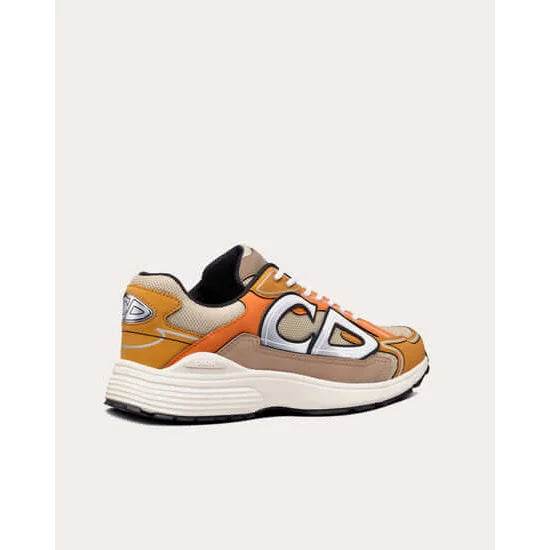 CD B30 Anthracite Brown/Orange Mesh & Technical Fabric Reflective Sneakers - Amoda