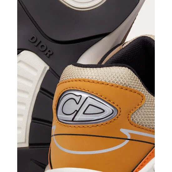 CD B30 Anthracite Brown/Orange Mesh & Technical Fabric Reflective Sneakers - Amoda