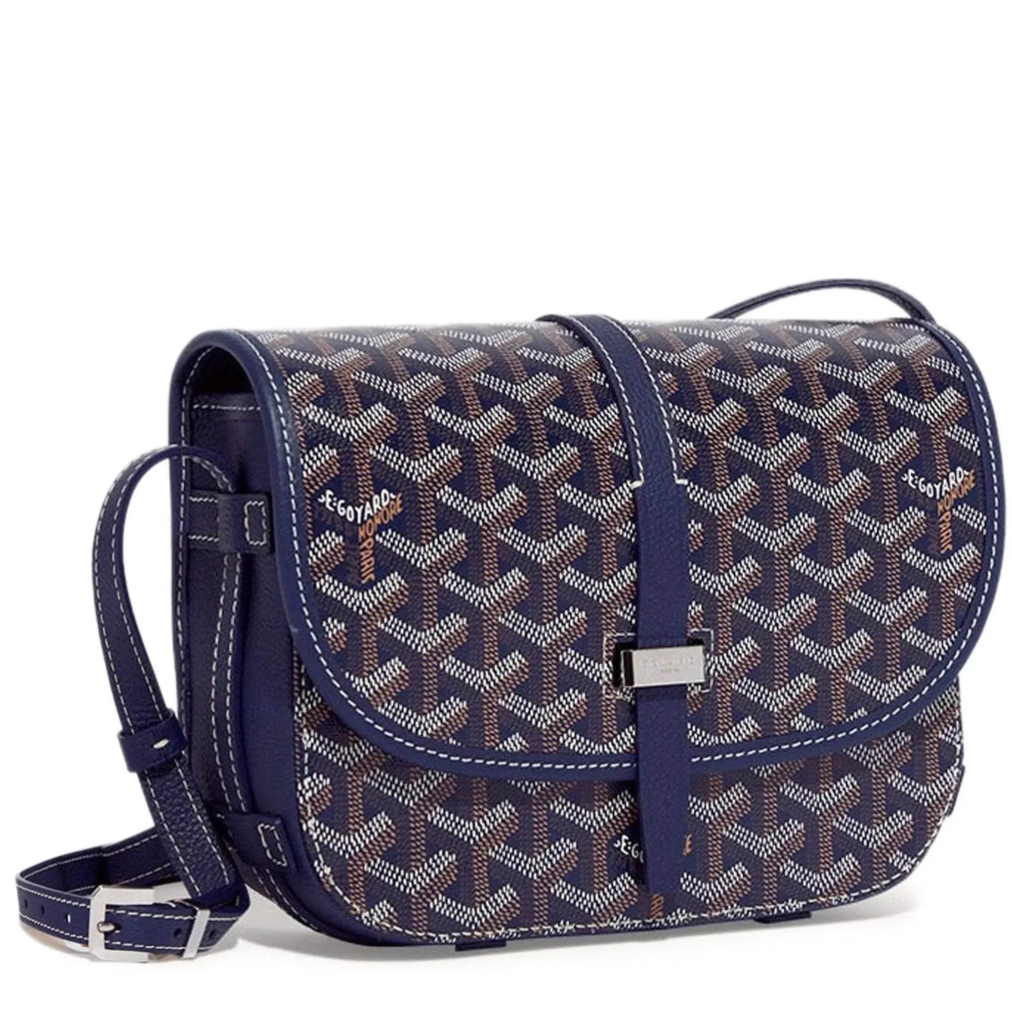 GoYard Belvedere Messenger Bag Blue - Amoda