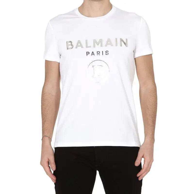Balmain Metallic Logo T shirt - Amoda
