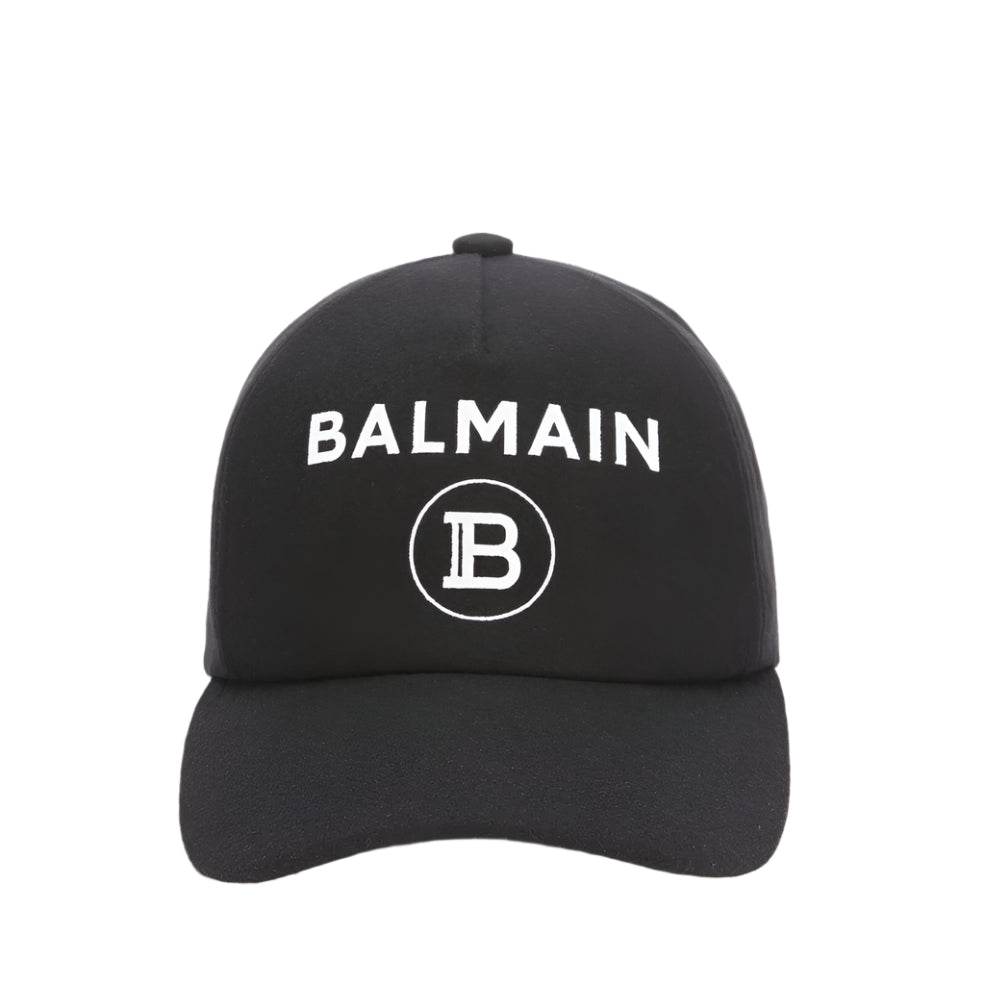 Balmain all black Flocked cap - Amoda
