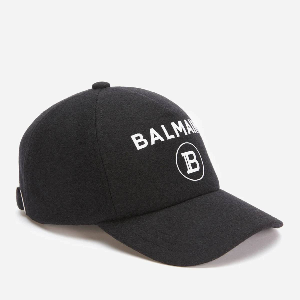 Balmain all black Flocked cap - Amoda