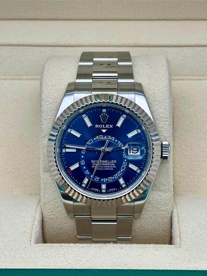 Rolex Sky-Dweller Blue Dial Oyster Steel Bracelet - Amoda