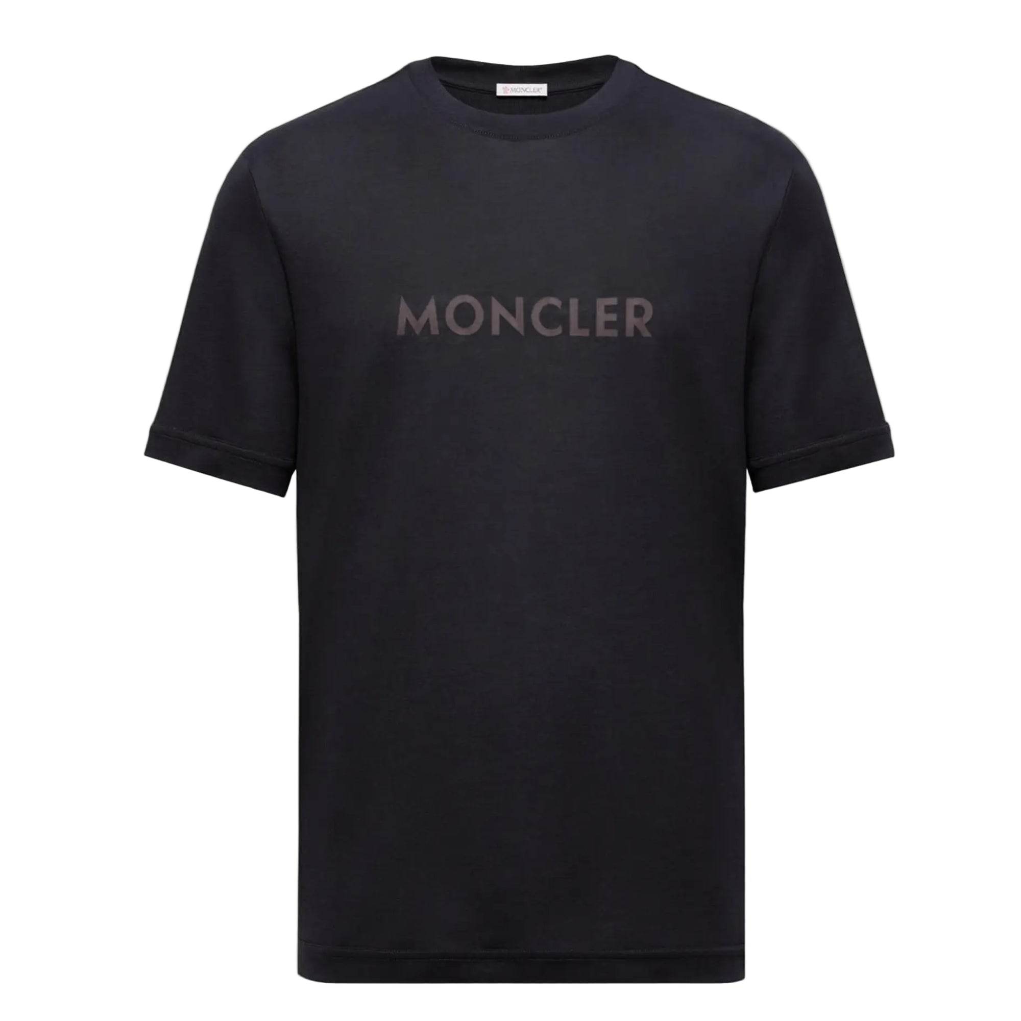 Moncler cotton T shirt Black, with black Badge on left Arm - Amoda