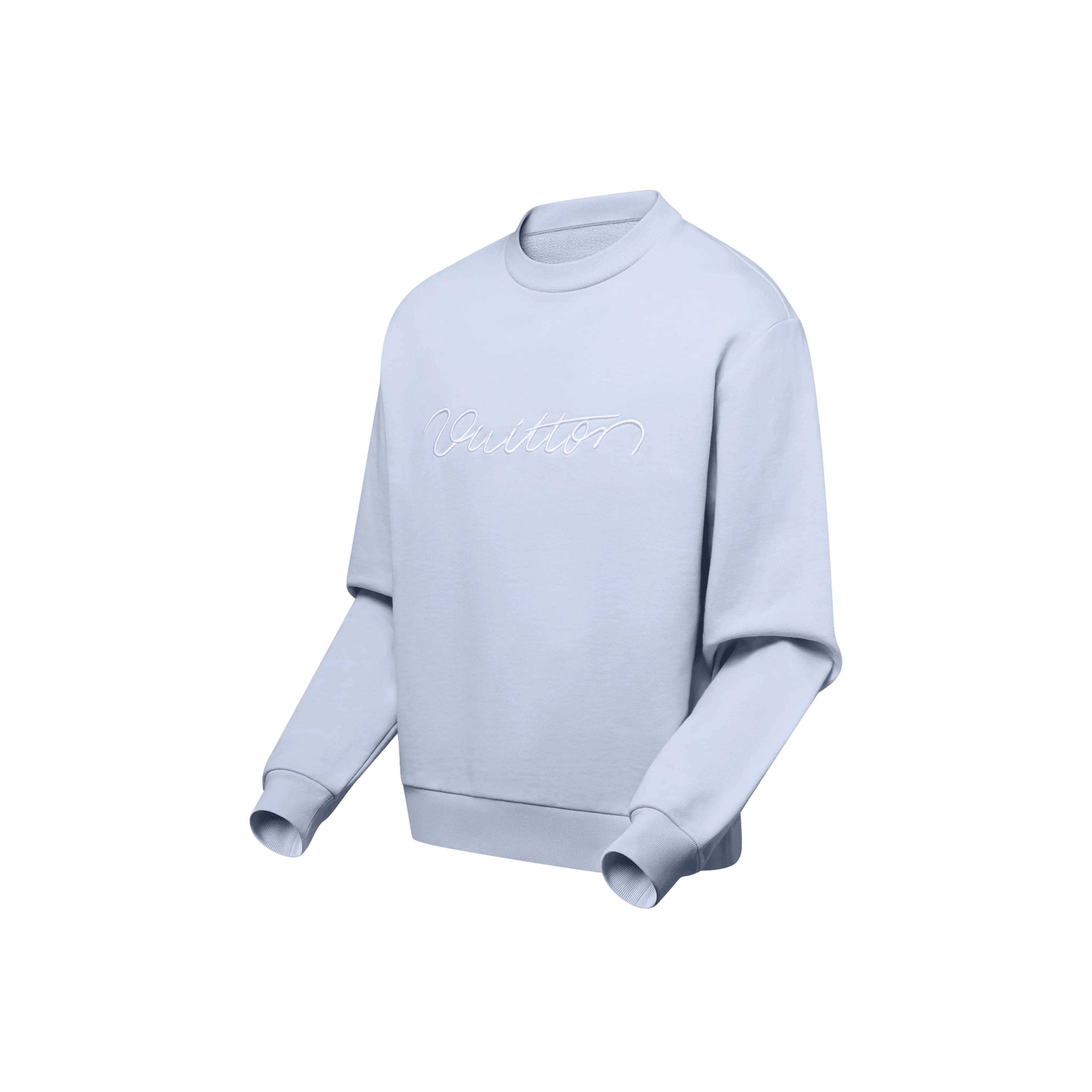 Embroidered Signature cotton LV Crewneck - Amoda