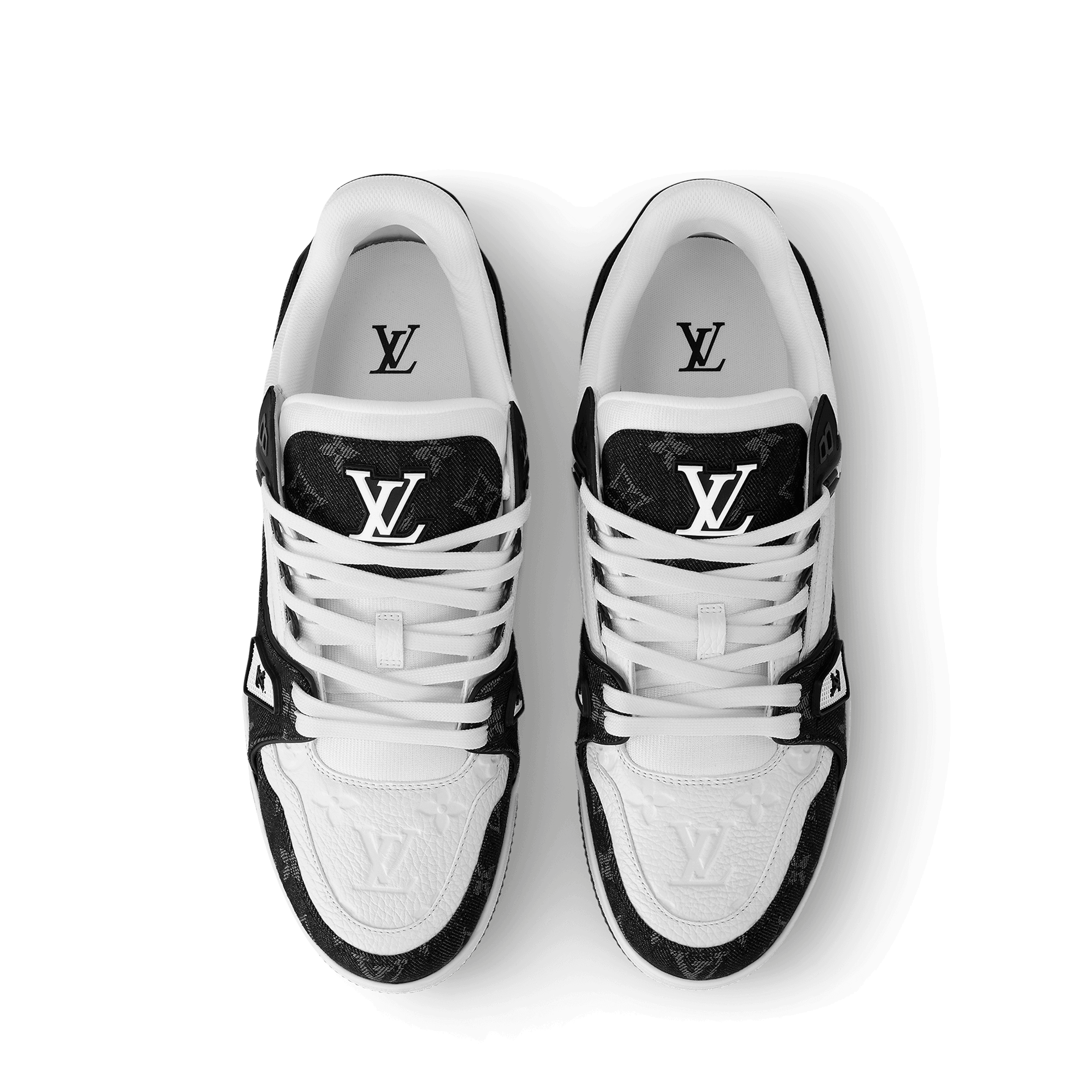 LV Monogram Black & White Sneakers - Amoda