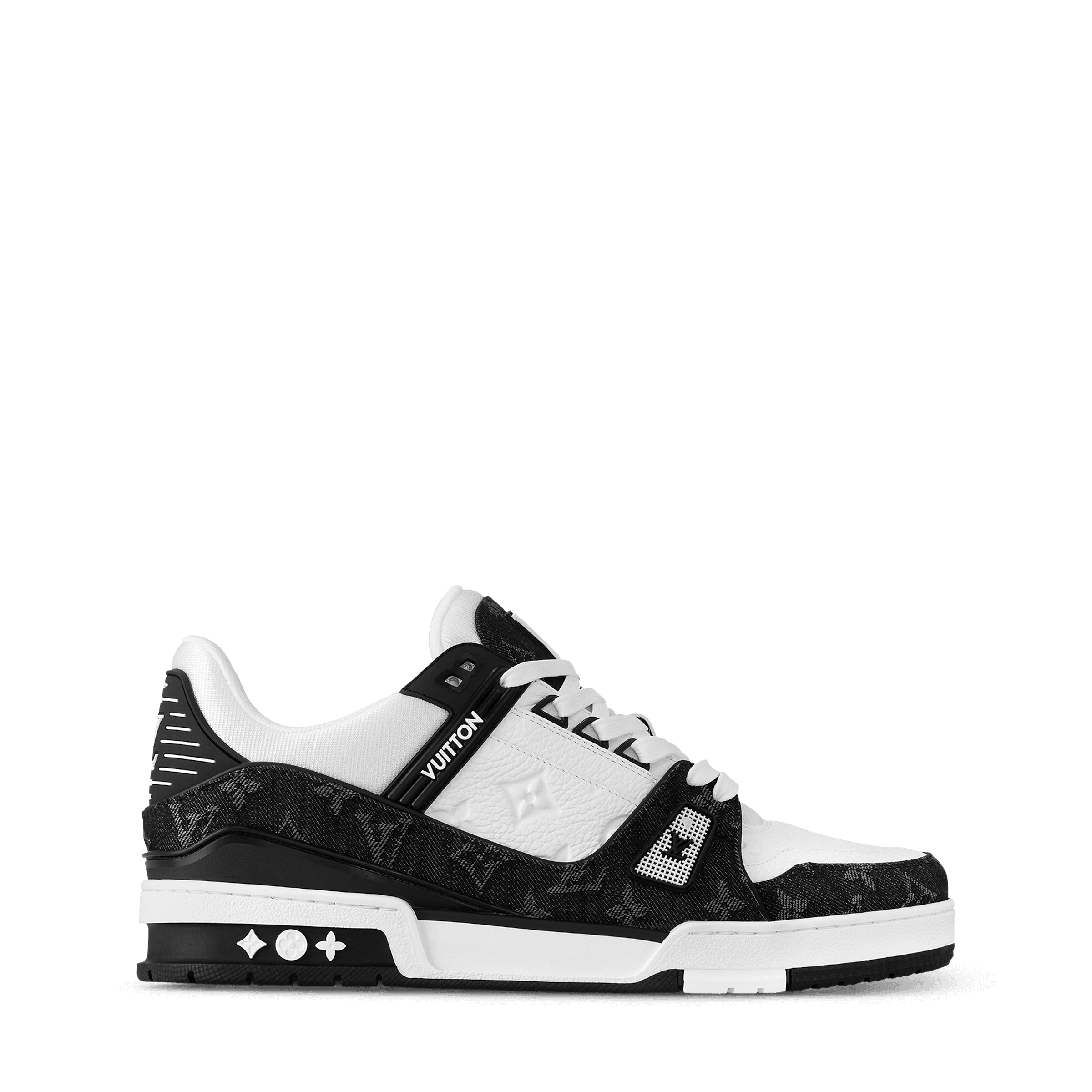 LV Monogram Black & White Sneakers - Amoda