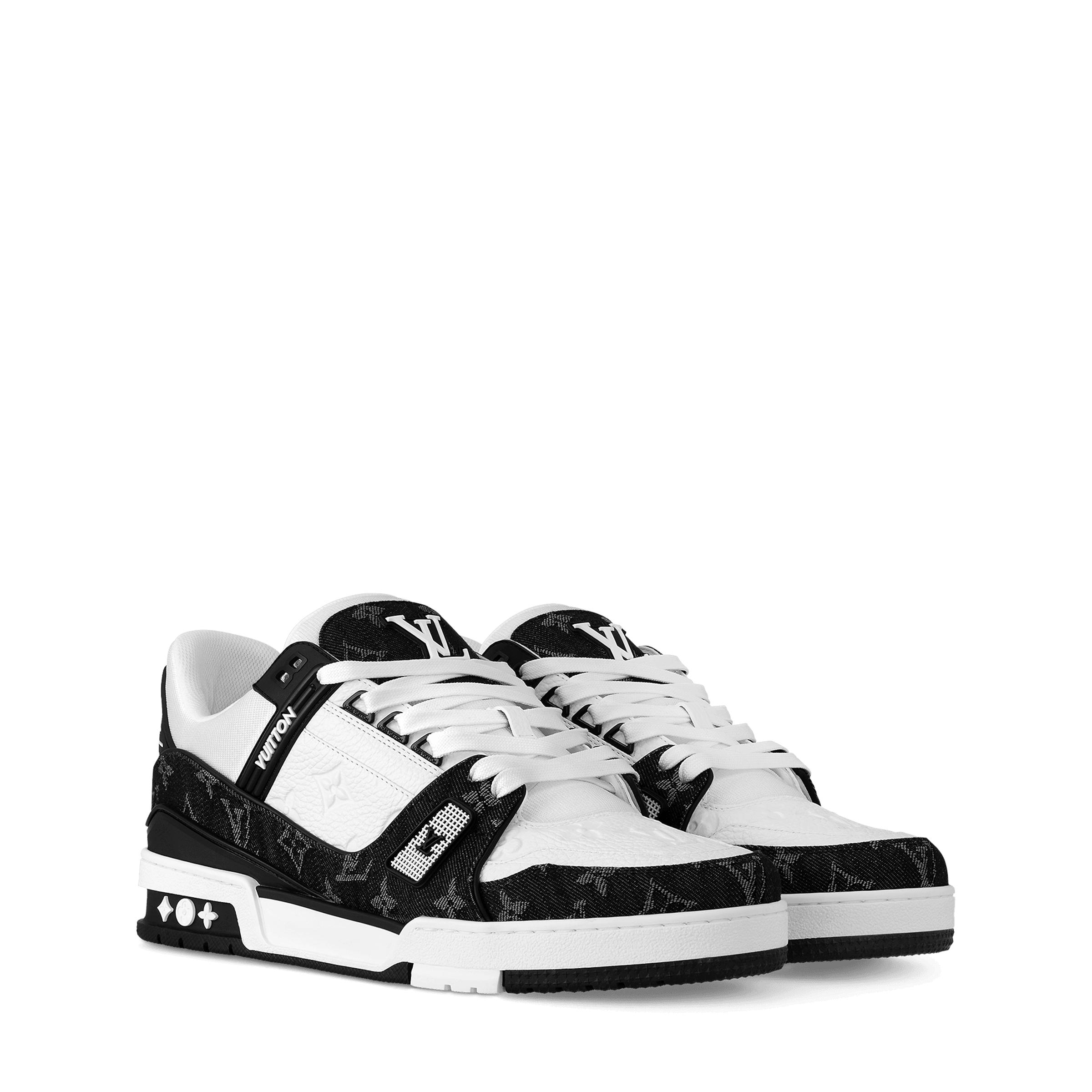 LV Monogram Black & White Sneakers - Amoda