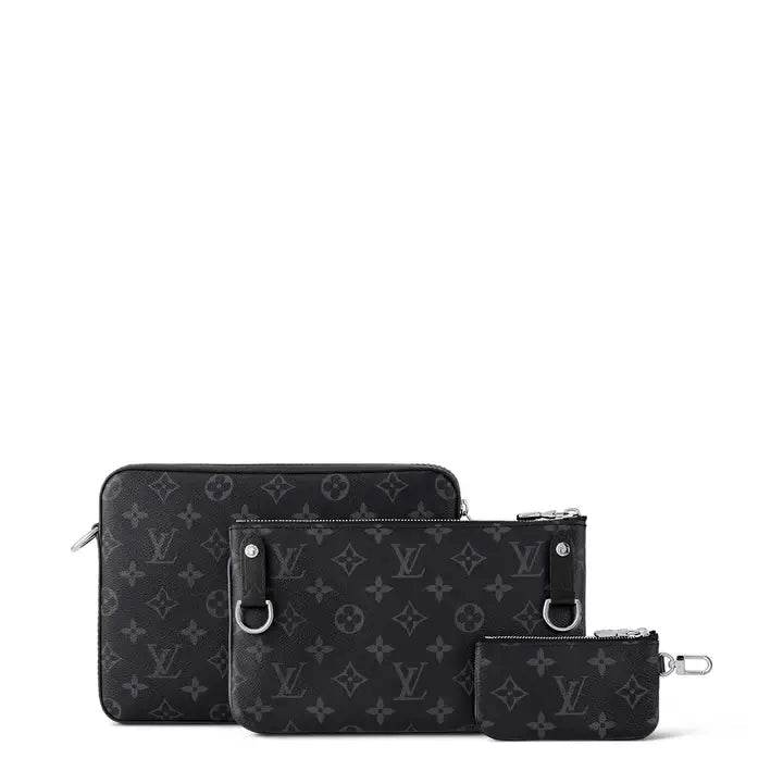 LV Trio Messenger Bag Luxury Monogram Grey & Black - Amoda