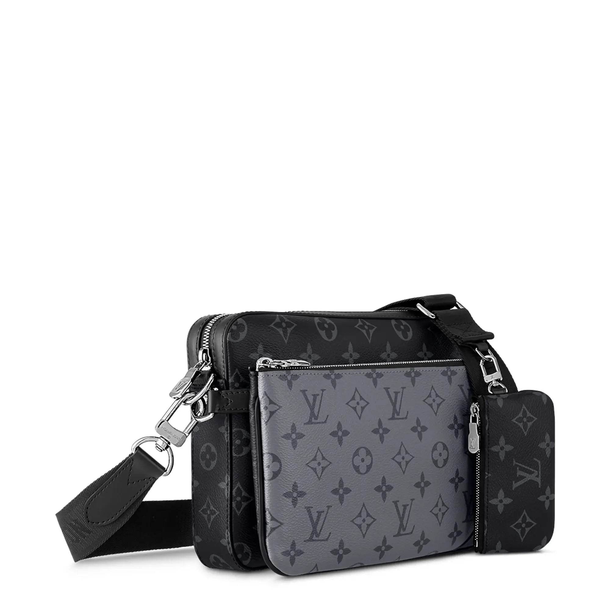 LV Trio Messenger Bag Luxury Monogram Grey & Black - Amoda