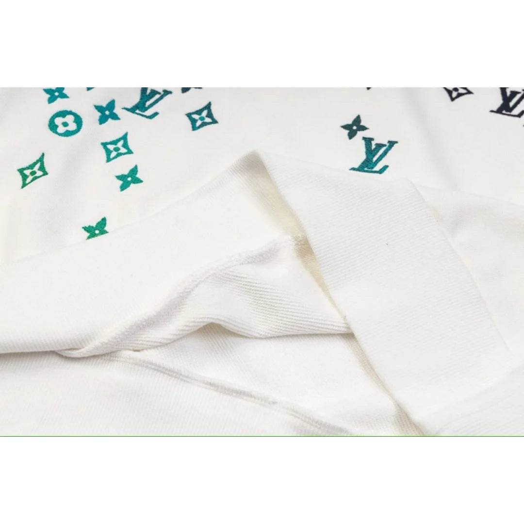 Embroidered cotton LV Sweatshirt White - Amoda