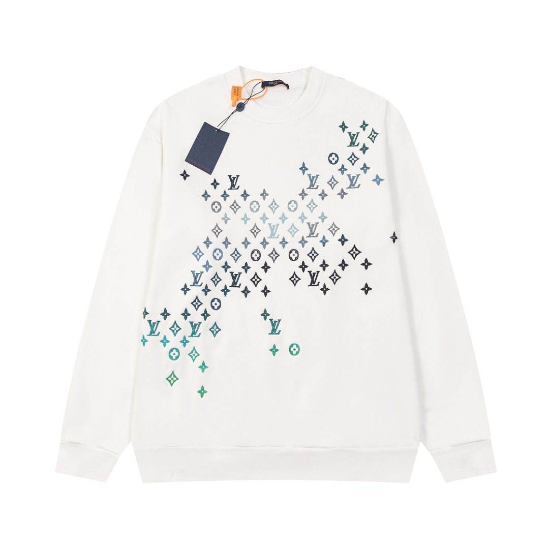Embroidered cotton LV Sweatshirt White - Amoda