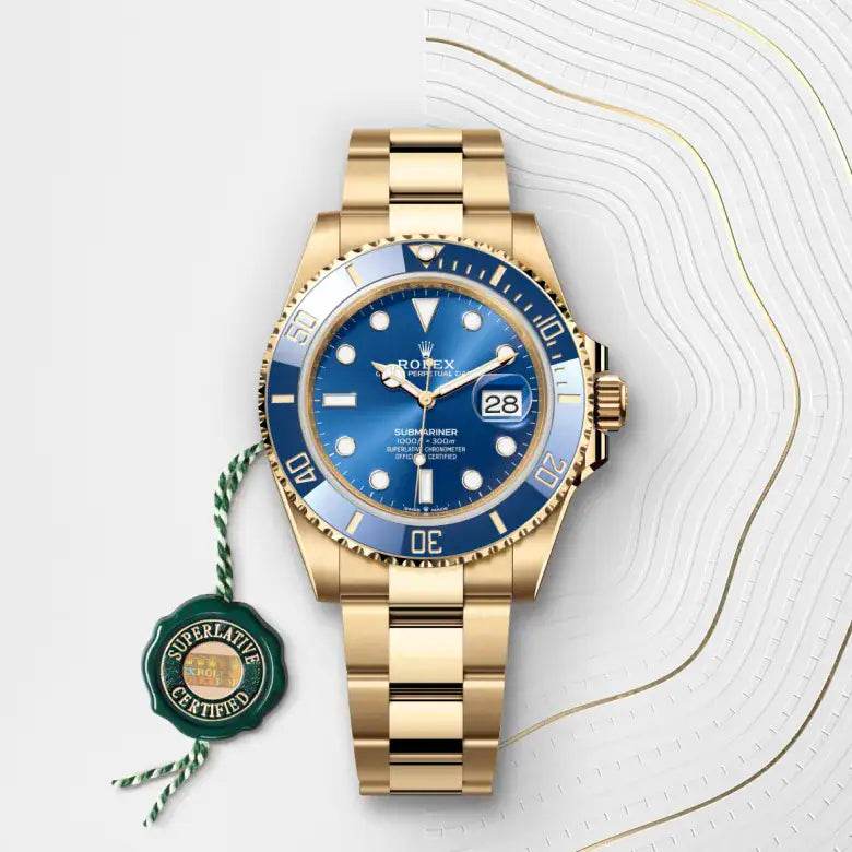 Rolex Submariner Date Yellow Gold Blue Dial & Bezel - Amoda