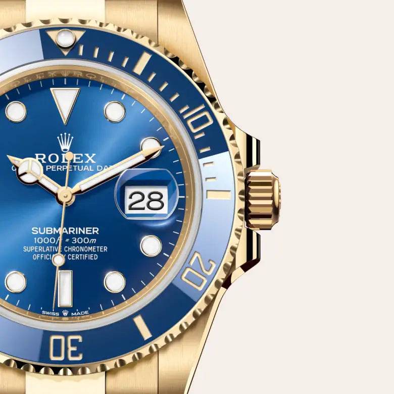 Rolex Submariner Date Yellow Gold Blue Dial & Bezel - Amoda