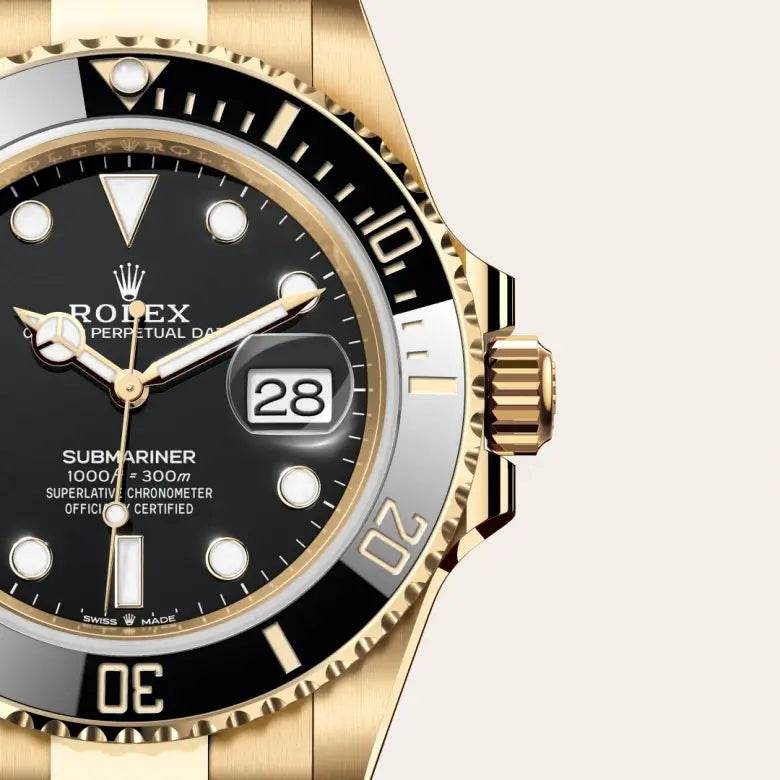 Rolex Submariner Date, Yellow Gold. Black Dial & Bezel - Amoda