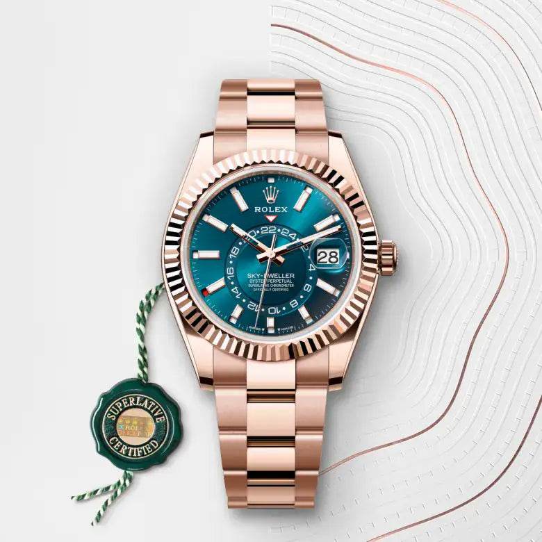Rolex Sky-Dweller, Rose Gold, Blue Dial Jubilee - Amoda