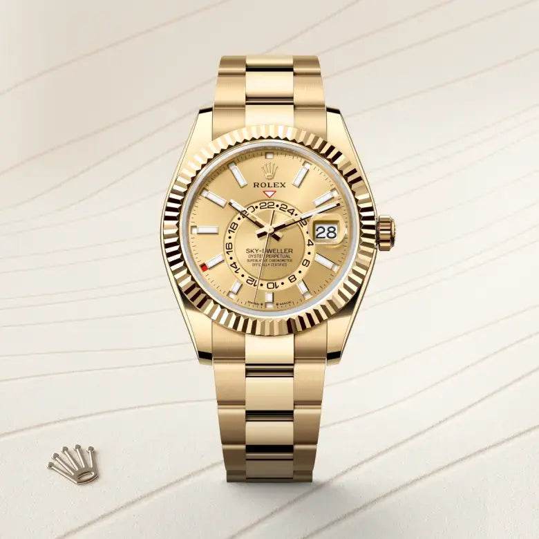 Rolex Sky-Dweller, Yellow Gold, Champagne Dial - Amoda