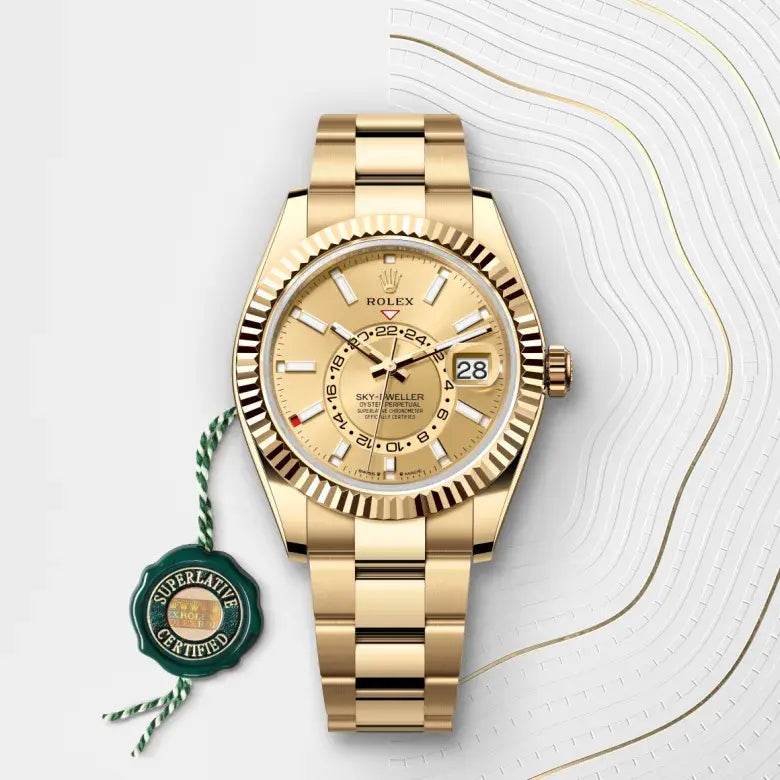 Rolex Sky-Dweller, Yellow Gold, Champagne Dial - Amoda