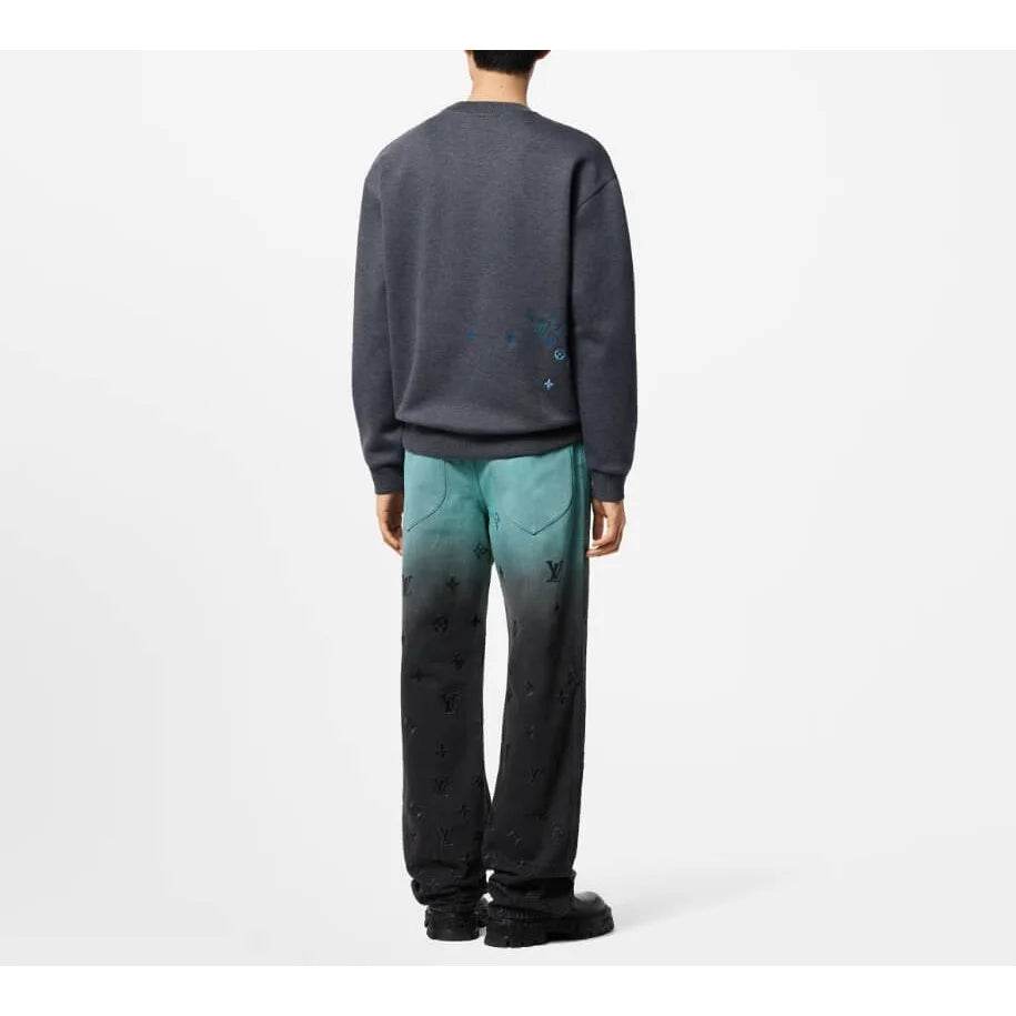 Embroidered cotton LV Sweatshirt Green - Amoda