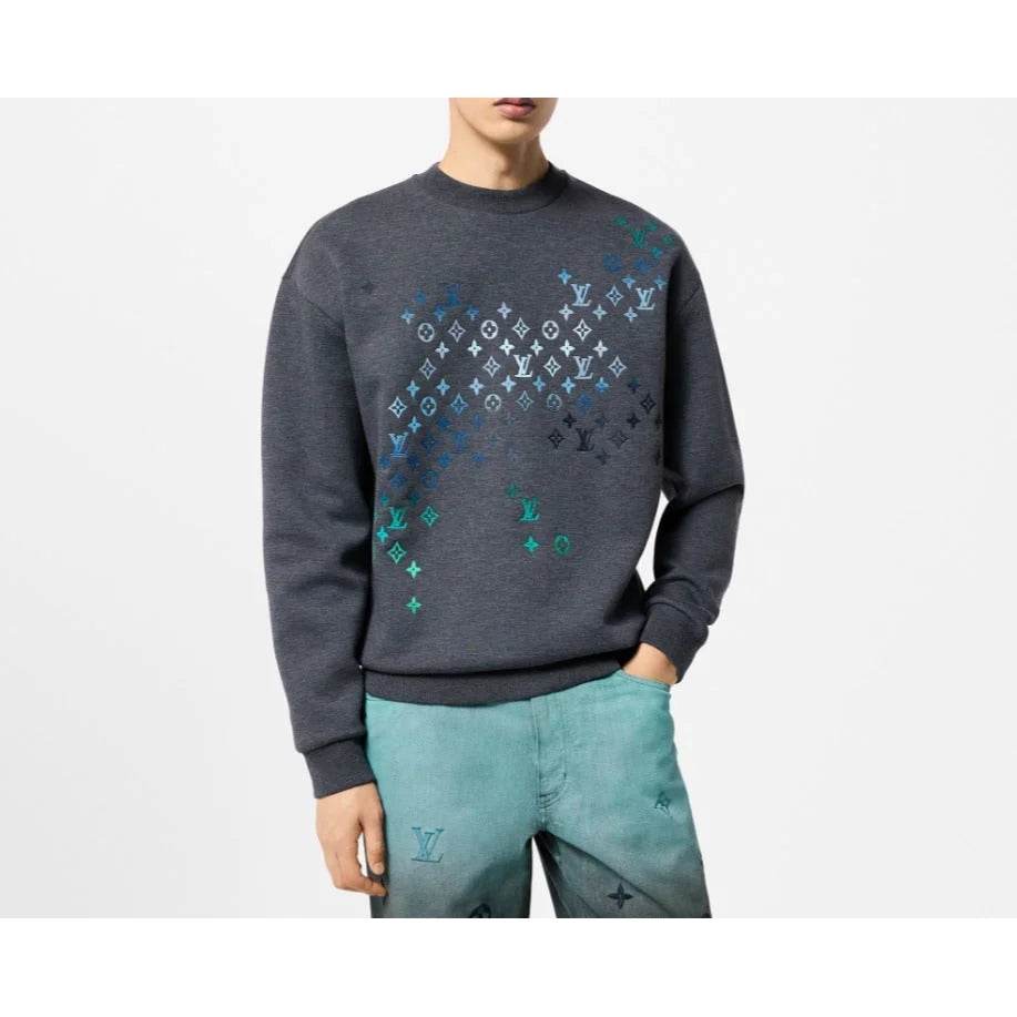 Embroidered cotton LV Sweatshirt Green - Amoda