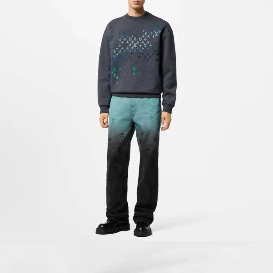 Embroidered cotton LV Sweatshirt Green - Amoda
