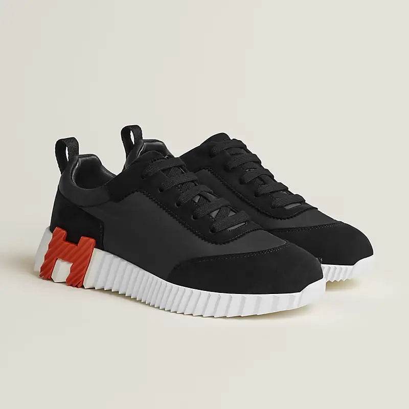 Hermes Black & White Bouncing sneakers Orange&Black H on the sole - Amoda