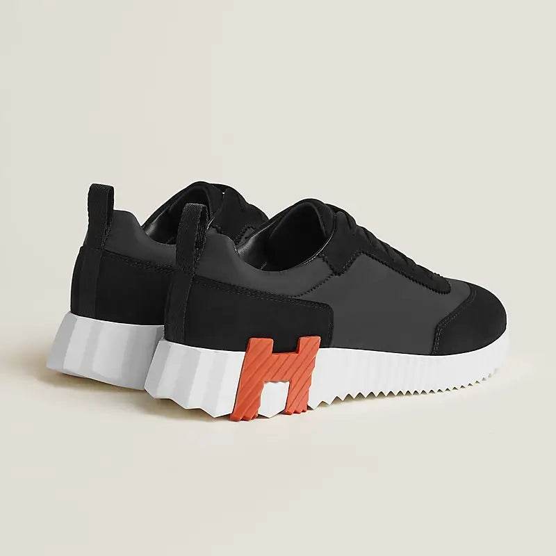 Hermes Black & White Bouncing sneakers Orange&Black H on the sole - Amoda