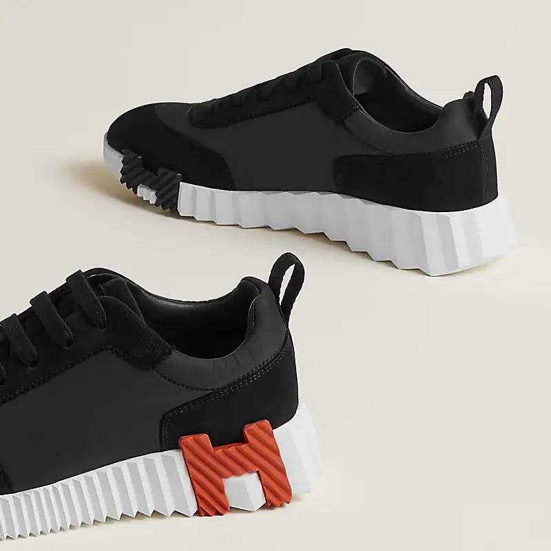 Hermes Black & White Bouncing sneakers Orange&Black H on the sole - Amoda