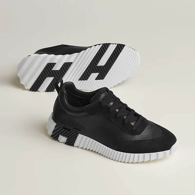 Hermes black Bouncing Sneakers with Black H on sole - Amoda